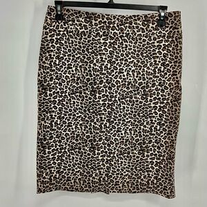 Chico's Leopard Pencil Skirt in Brown and Black m 8/10